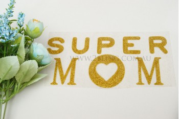 Iron-on transfer, SUPER MoM,  18x8.7 cm